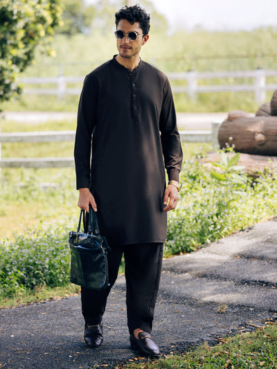 Polyester Brown Shalwar Kameez- Almirah