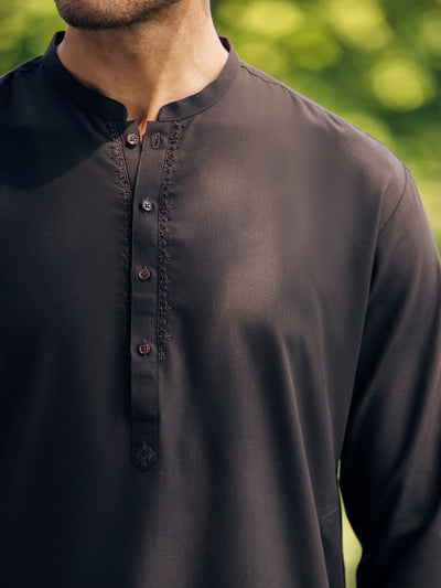 Polyester Brown Shalwar Kameez- Almirah