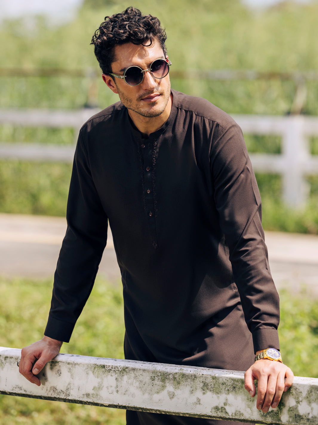 Polyester Brown Shalwar Kameez- Almirah