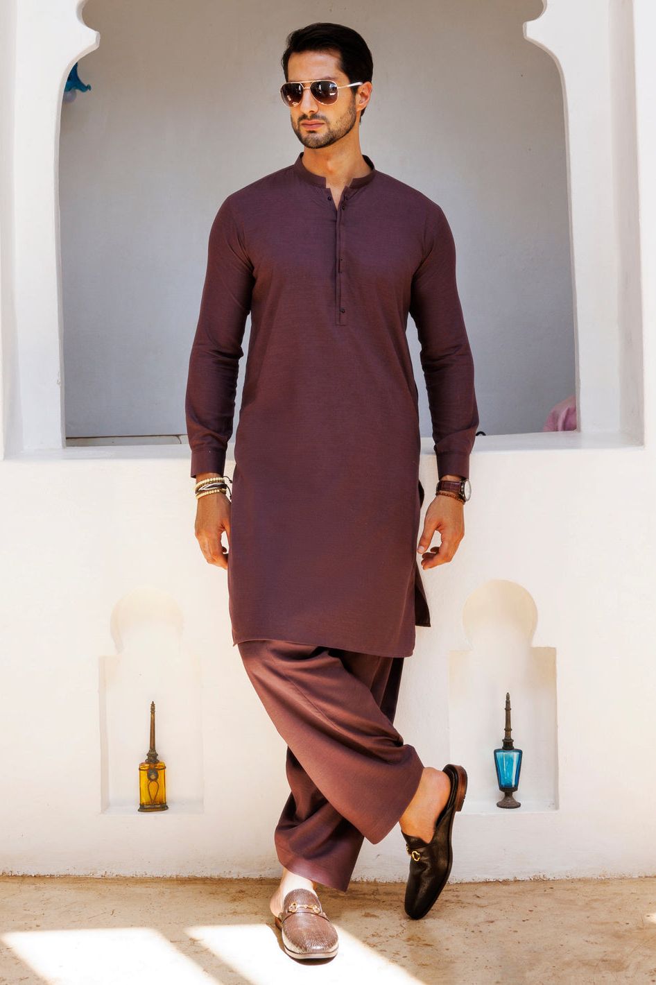 Blended Purple Shalwar Kameez - Almirah