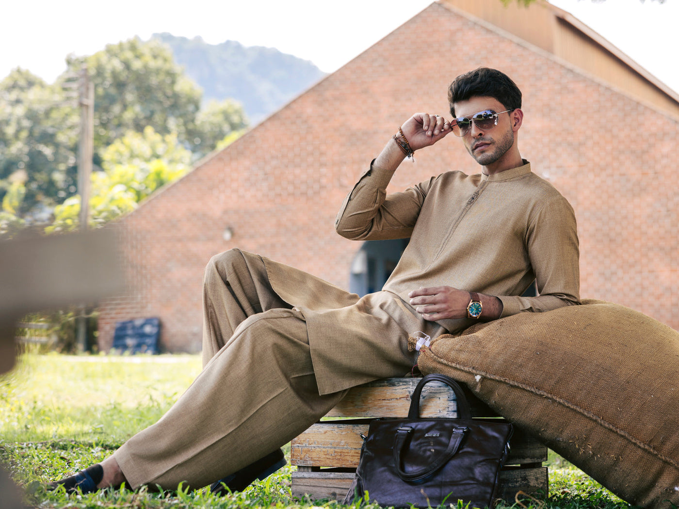 Blended Beige Shalwar Kameez- Almirah