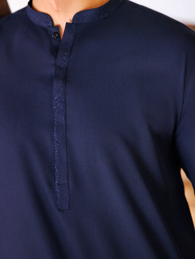 Blended Navy Blue Shalwar Kameez - Almirah