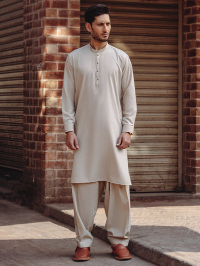 Blended Beige Shalwar Kameez- Almirah