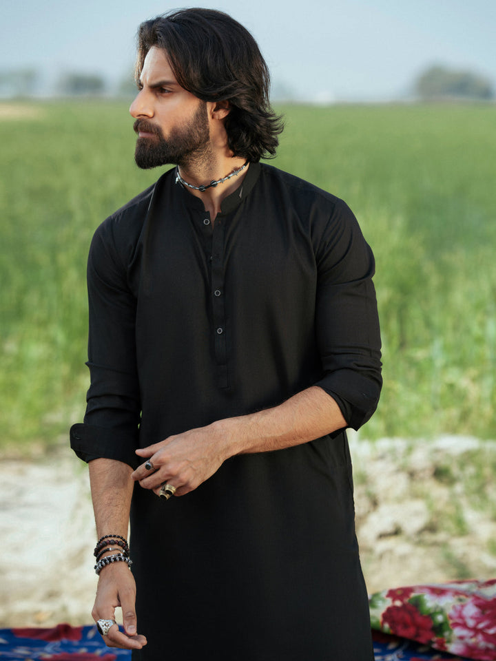 Blended Black Shalwar Kameez - Almirah