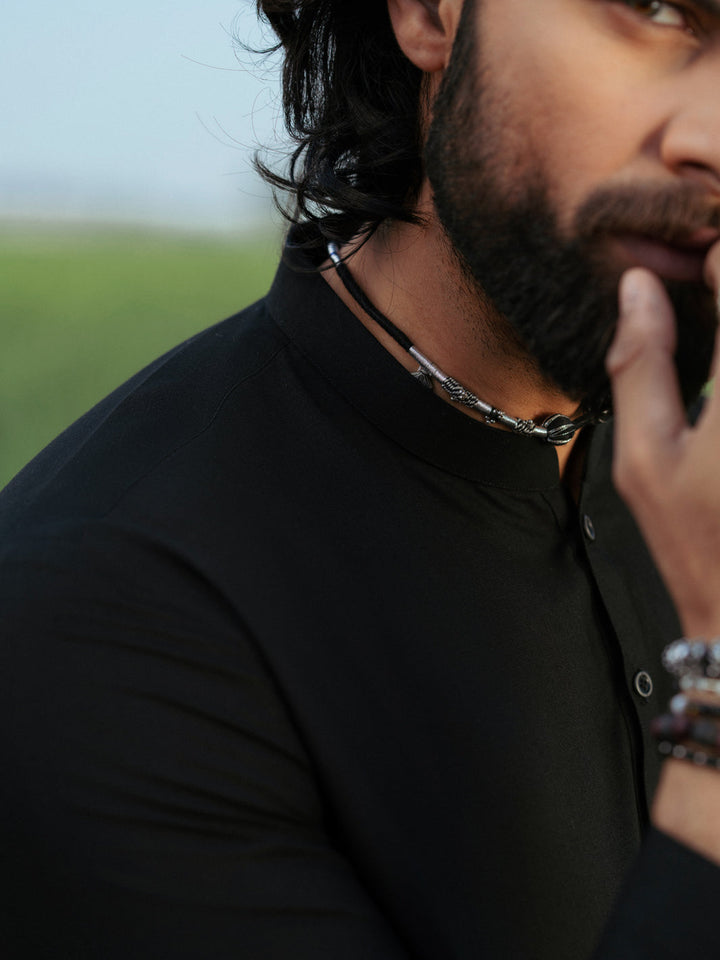 Blended Black Shalwar Kameez - Almirah