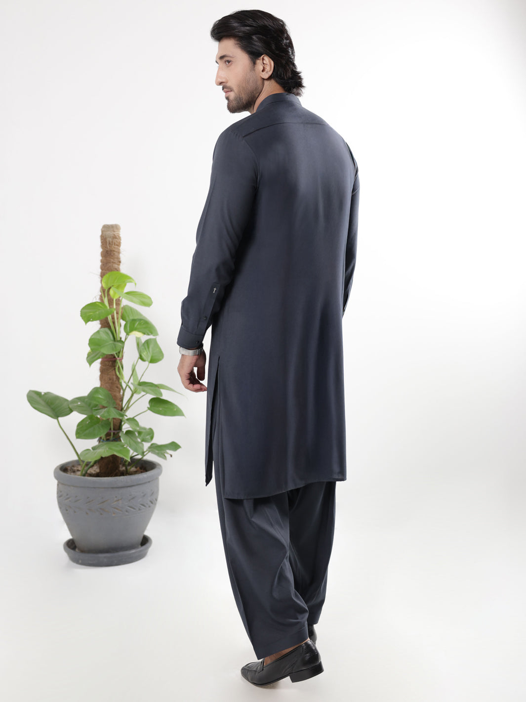 Blended Charcoal Grey Shalwar Kameez - Almirah