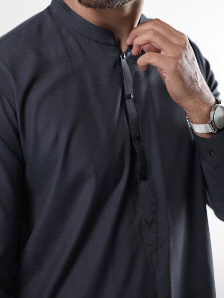 Blended Charcoal Grey Shalwar Kameez - Almirah