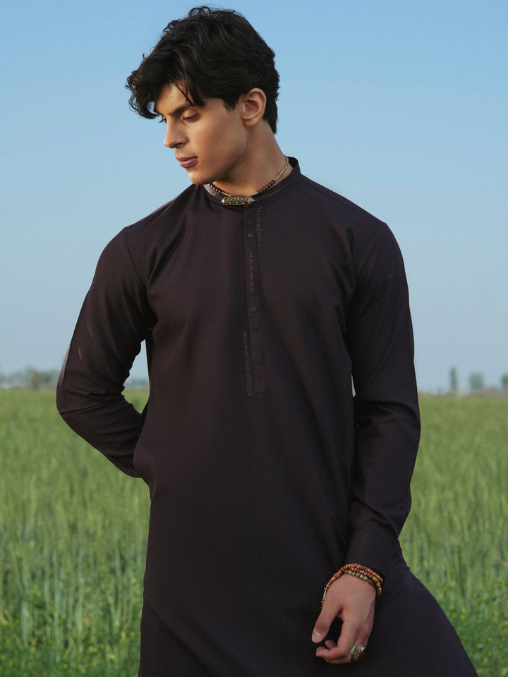 Blended Dark Purple Shalwar Kameez - Almirah
