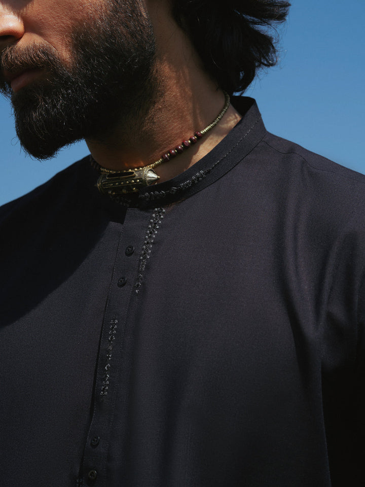 Blended Black Shalwar Kameez - Almirah