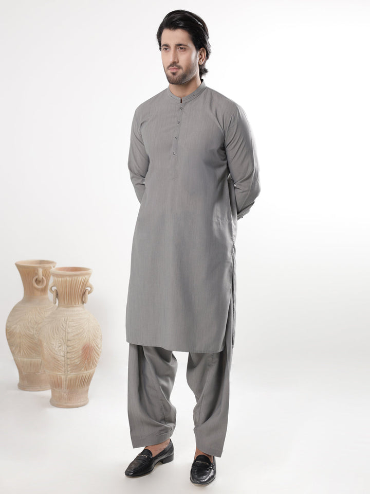 Blended Light Grey Shalwar Kameez - Almirah