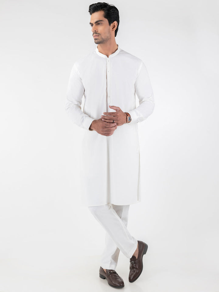 Cotton Off White Kurta Trouser - Almirah