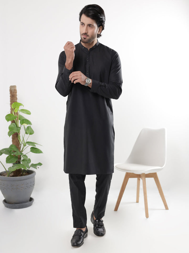 Cotton Black Kurta Trouser - Almirah