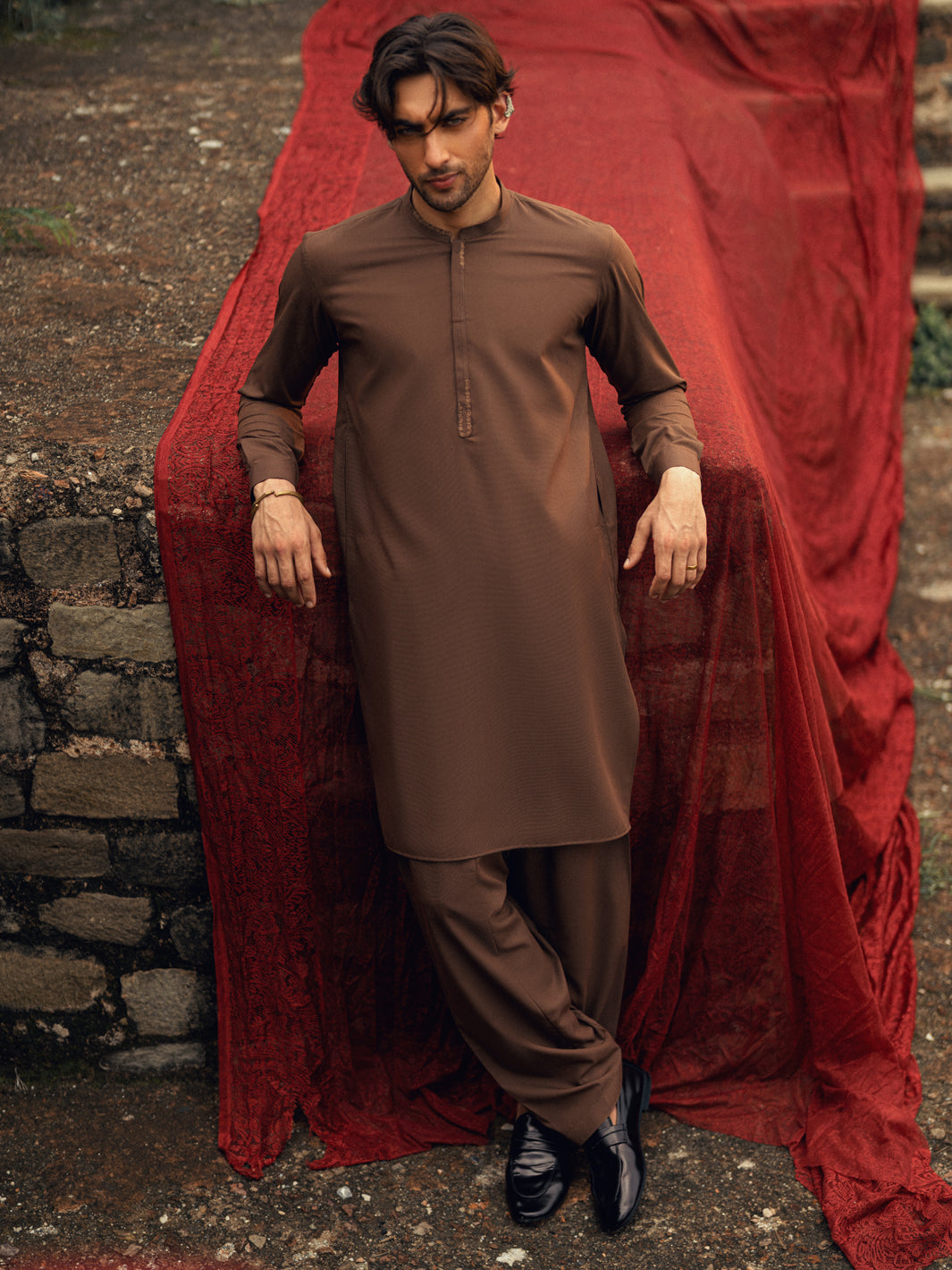 Blended Brown Shalwar Kameez - Almirah