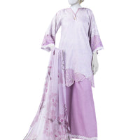 Lawn Purple Unstitched Suit - J. Junaid Jamshed