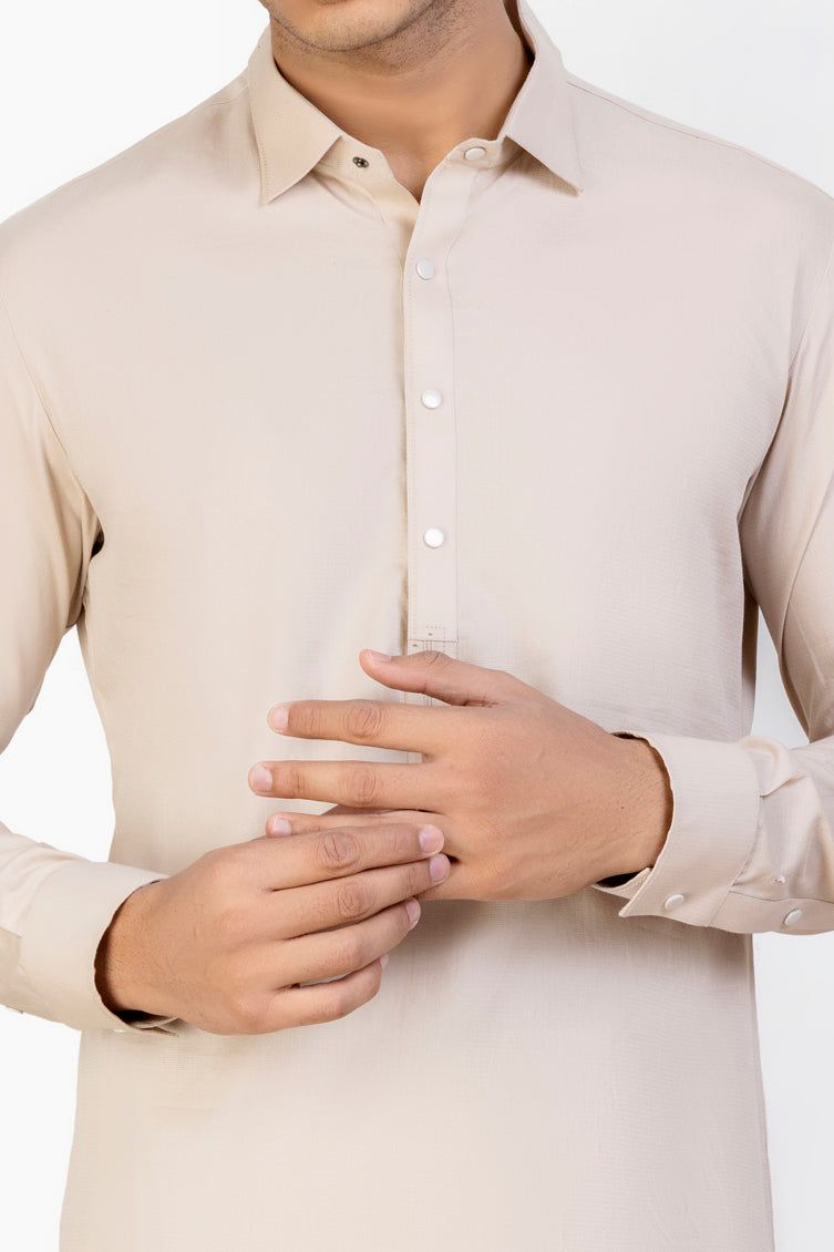 Cotton Fawn Kameez Shalwar - J. Junaid Jamshed