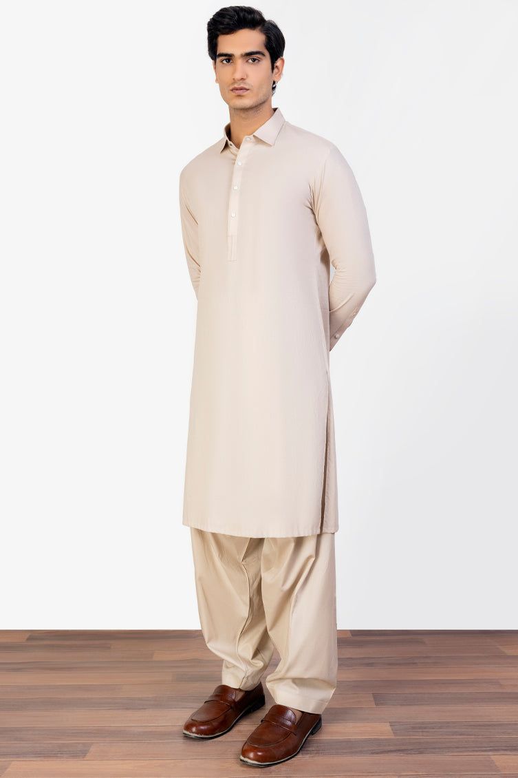Cotton Fawn Kameez Shalwar - J. Junaid Jamshed