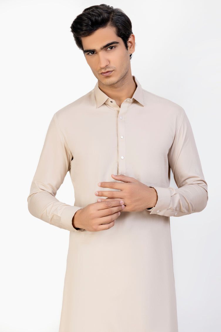 Cotton Fawn Kameez Shalwar - J. Junaid Jamshed