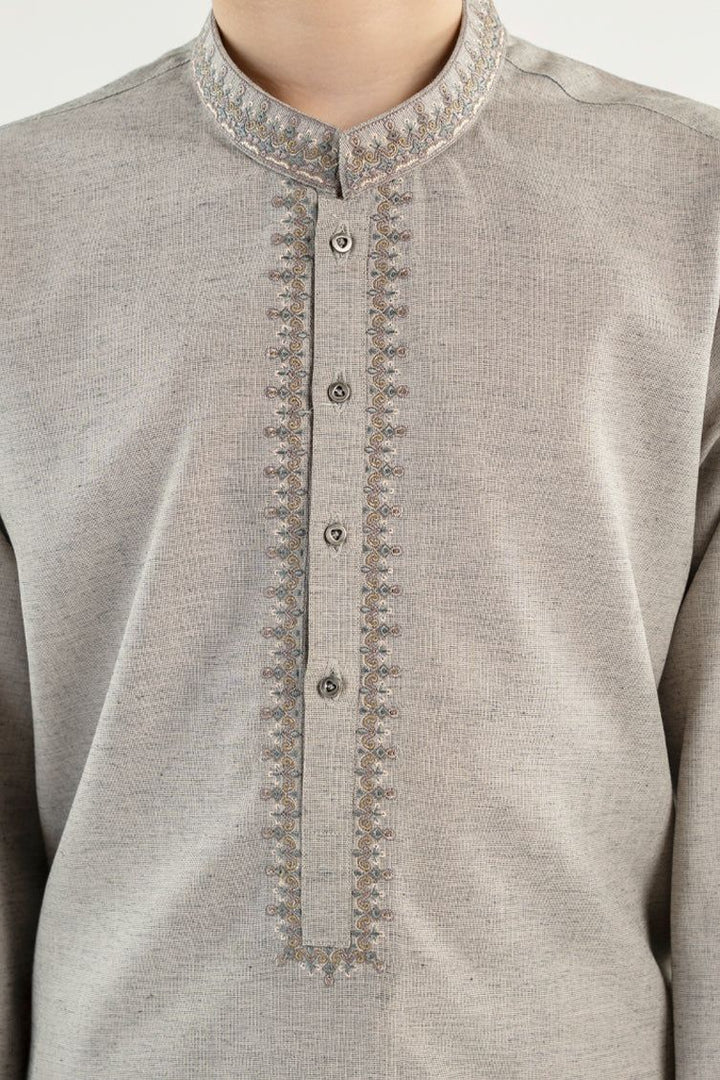 Cotton Grey Kurta - J. Junaid Jamshed
