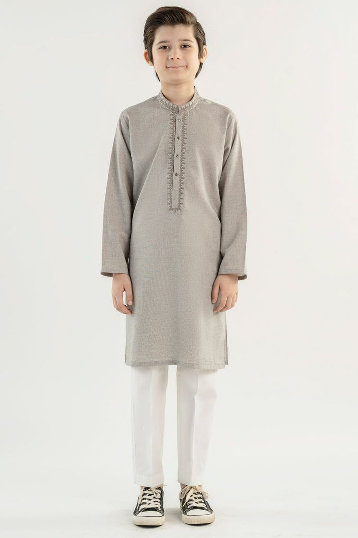 Cotton Grey Kurta - J. Junaid Jamshed