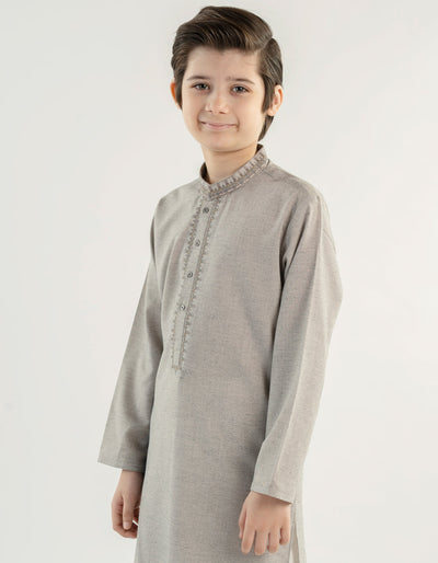 Cotton Grey Kurta - J. Junaid Jamshed