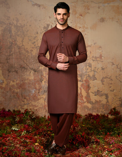 Blended Orange Shalwar Kameez - J. Junaid Jamshed