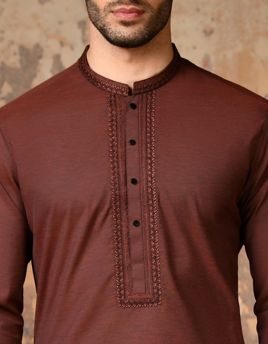 Blended Orange Shalwar Kameez - J. Junaid Jamshed