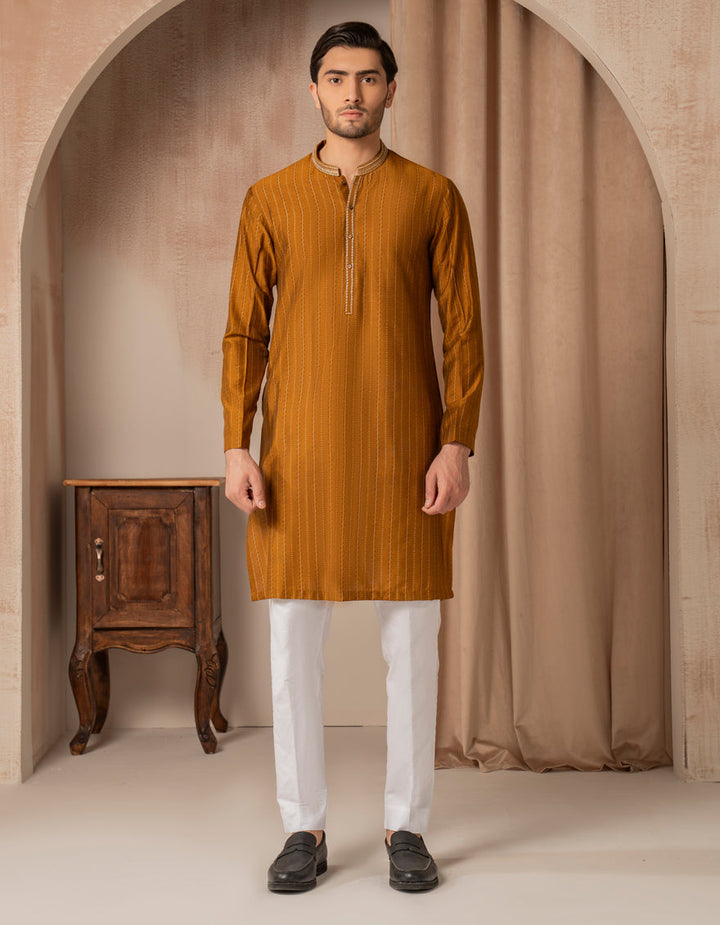 Blended Orange Special Kurta - J. Junaid Jamshed