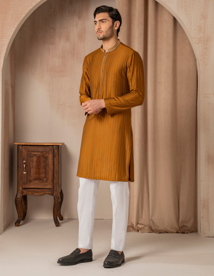 Blended Orange Special Kurta - J. Junaid Jamshed