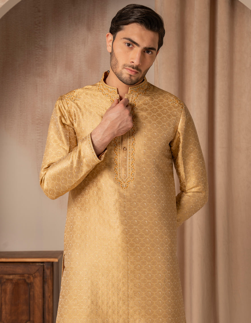 Blended Golden Special Kurta - J. Junaid Jamshed