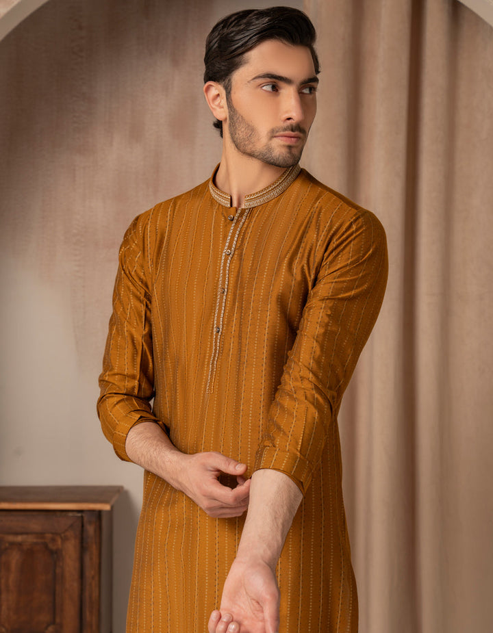 Blended Orange Special Kurta - J. Junaid Jamshed