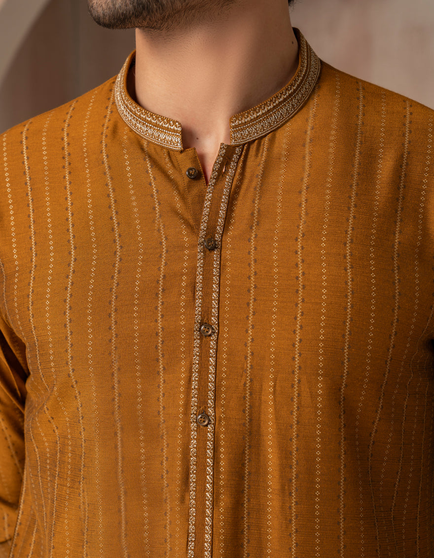 Blended Orange Special Kurta - J. Junaid Jamshed