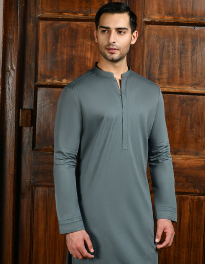 Cotton Green Kurta - J. Junaid Jamshed