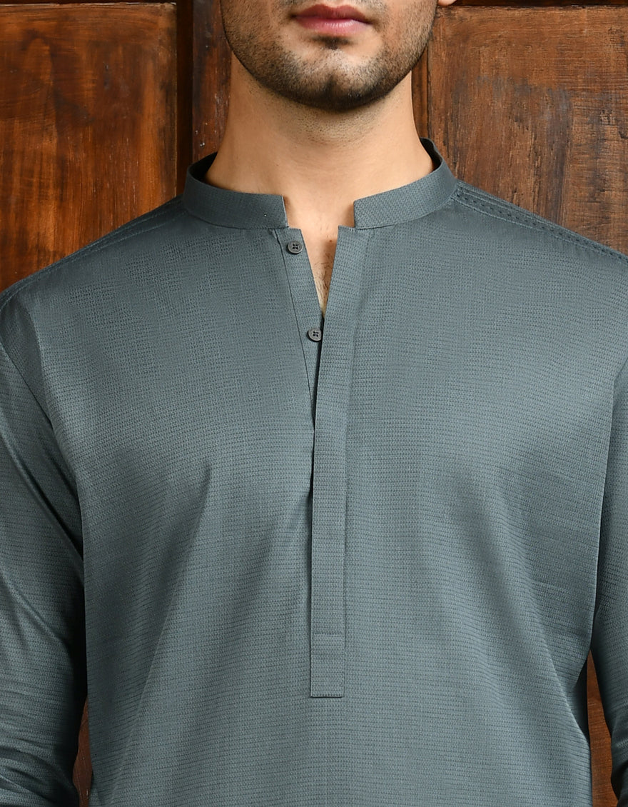 Cotton Green Kurta - J. Junaid Jamshed