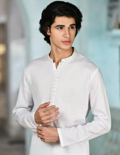 Blended White Kurta - J. Junaid Jamshed