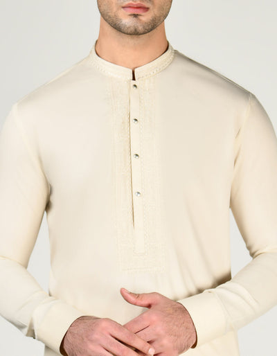 Blended Fawn Shalwar Kameez - J. Junaid Jamshed