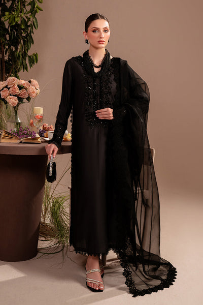 Resham Silk & Chiffon Black Stitched Suit - Vanya