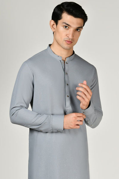 Polyester Grey Shalwar Kameez - J. Junaid Jamshed