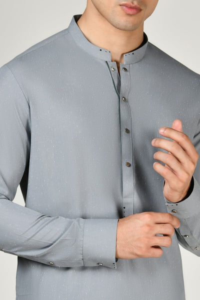 Polyester Grey Shalwar Kameez - J. Junaid Jamshed