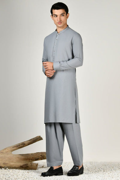 Polyester Grey Shalwar Kameez - J. Junaid Jamshed