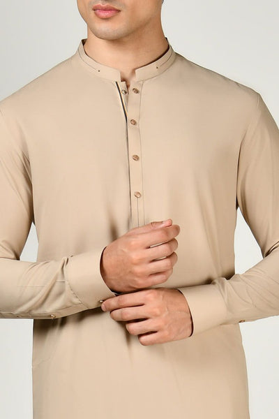 Blended Brown Shalwar Kameez - J. Junaid Jamshed