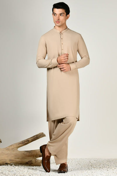 Blended Brown Shalwar Kameez - J. Junaid Jamshed