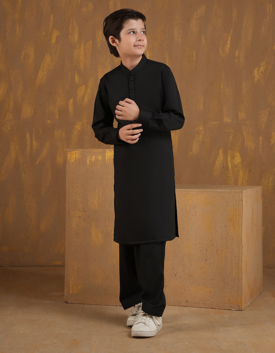 Blended Black Shalwar Kameez - J. Junaid Jamshed