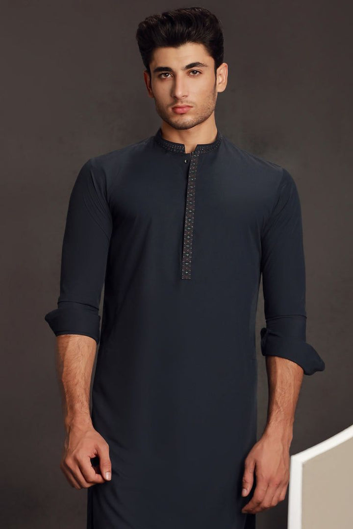 Blended Blue Kurta Trouser- J. Junaid Jamshed