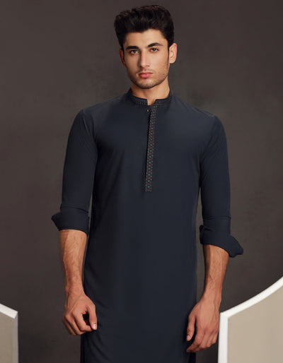 Blended Blue Kurta Trouser- J. Junaid Jamshed