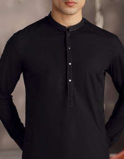 Blended Black Kurta Trouser- J. Junaid Jamshed