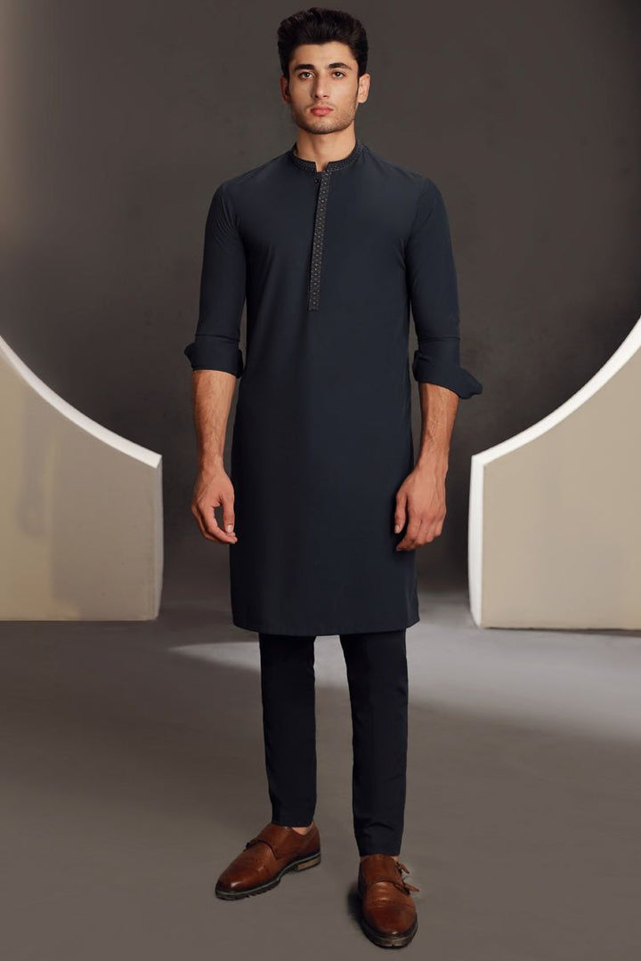 Blended Blue Kurta Trouser- J. Junaid Jamshed