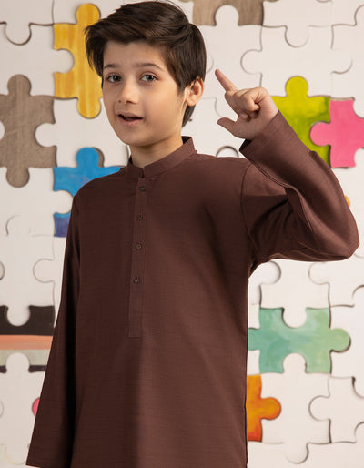 Blended Rust Shalwar Kameez - J. Junaid Jamshed