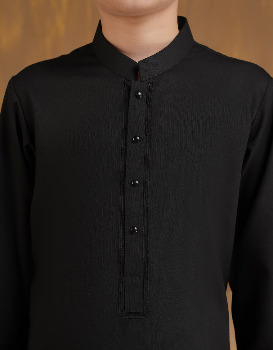 Blended Black Shalwar Kameez - J. Junaid Jamshed