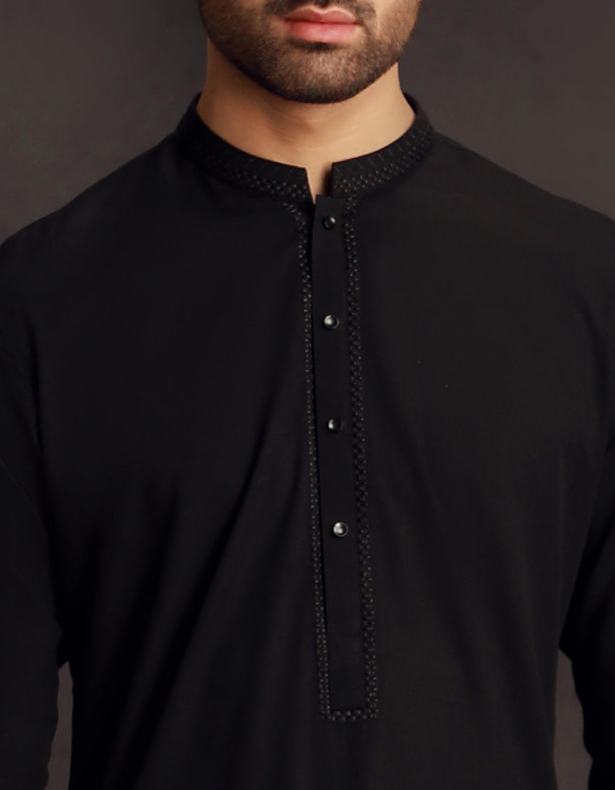 Blended Black Kurta Trouser- J. Junaid Jamshed