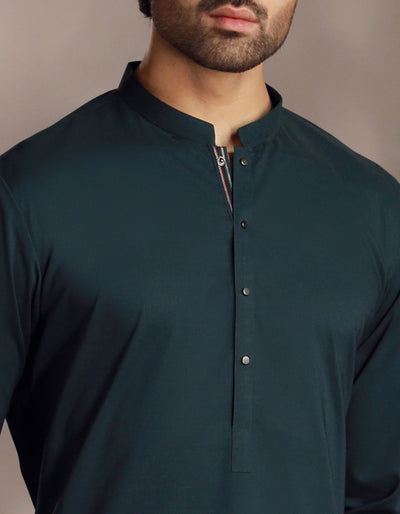 Cotton Green Shalwar Kameez - J. Junaid Jamshed